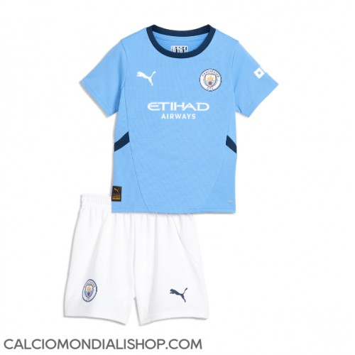 Maglie da calcio Manchester City Prima Maglia Bambino 2024-25 Manica Corta (+ Pantaloni corti)